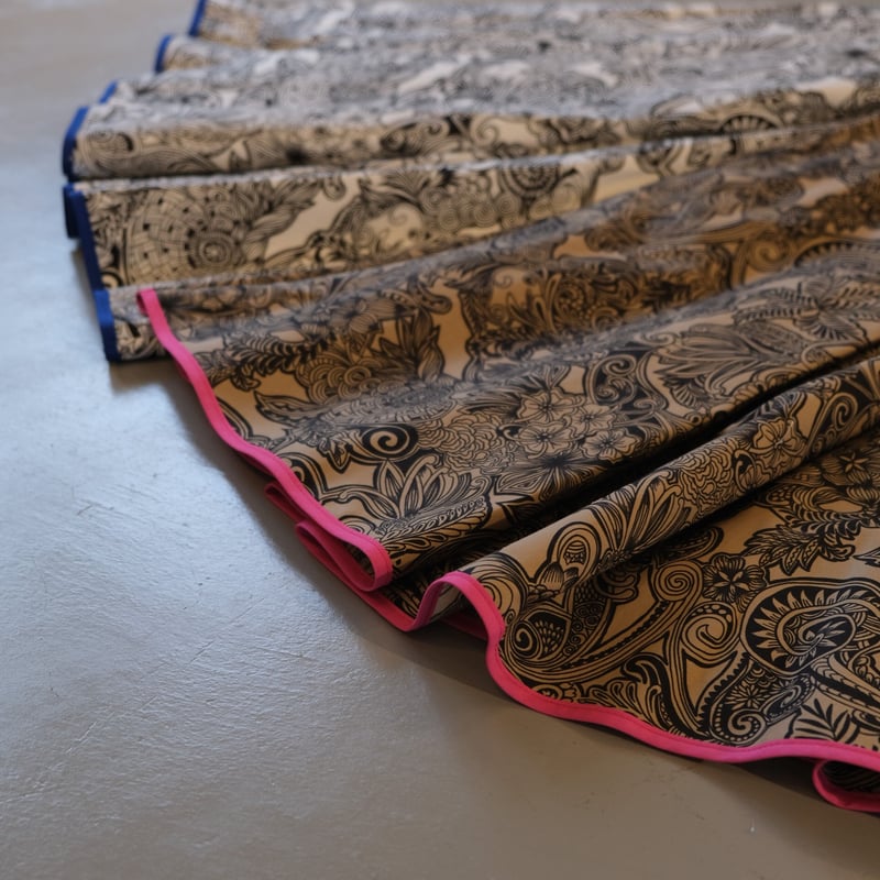 THOMAS MAGPIE zentangle print long skirt【2213