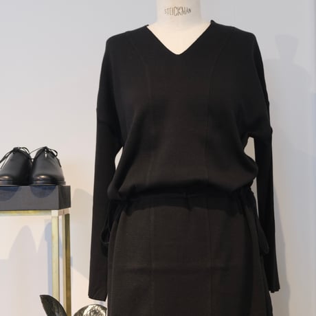 NAKAGAMI   カシミヤ混ニッチュニック   black