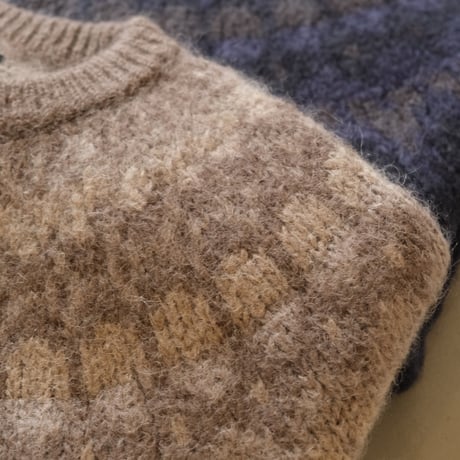 BATONER　Men MOHAIR NORDIC CREW NECK　　 BN-22FM-048