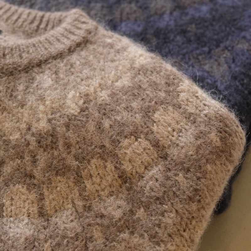 BATONER Men MOHAIR NORDIC CREW NECK BN-22FM-0