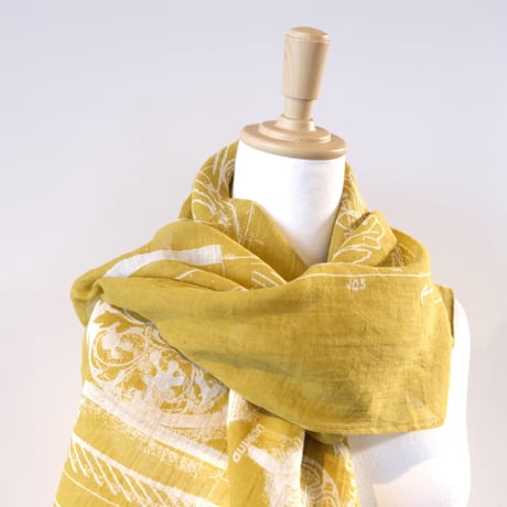 suzuki ytakayuki　discharge printing stole　ginkgo