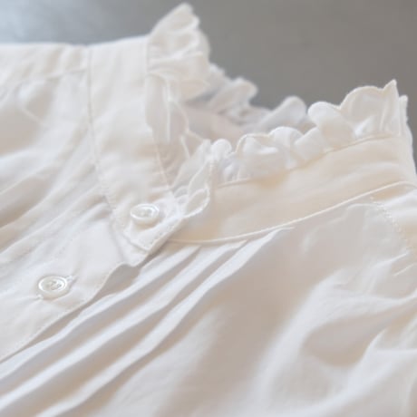 SINME　スカラエンブロイダリーシャツ ホワイト × ホワイト　S21-AW-01-03