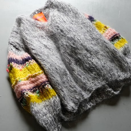 LES TRICOTS D’O    モヘヤ Vネックプルオーバー 　gray melange　Ｈ-AW23-M-3000-PV