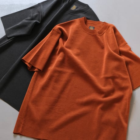 BATONER  Men   TWIST SILK WOOL SHORT SLEEVE CREW NECK    BN-24FM-001