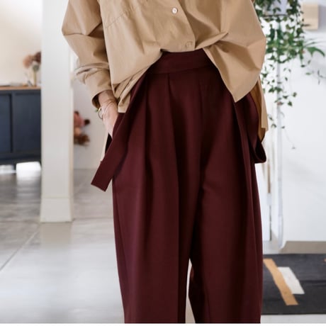 SINME　SS15-07  ウールサスペンダーパンツ　ボルドー