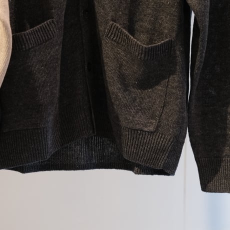 BATONER　Men WASHED HIGH COUNT LINEN V CARDIGAN BN-24SM-022