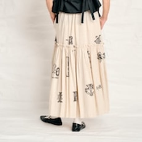 Thomas Magpie C/Linen PRINT skirt  2252610