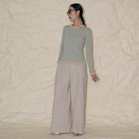 THOMAS MAGPIE  herringbone strip pants【2242307】