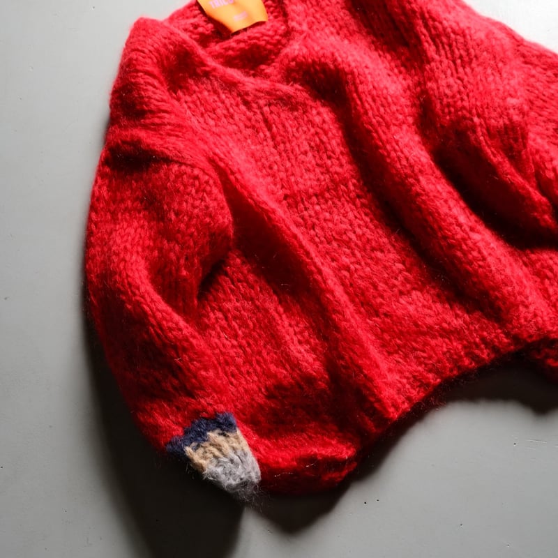 LES TRICOTS D'O レトリコドール モヘアⅤネックニット RED 【 M607