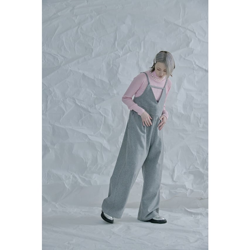 THOMAS MAGPIE グレー ストライプサロペット ストラップ付き 即完⭐️THOMAS MAGPIE グレー ストライプサロペット ストラップ付き