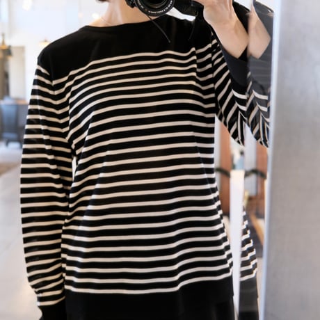 BATONER  Woman   CELLULOSE CASHMERE BORDER LONG SLEEVE    BN-24FL-001