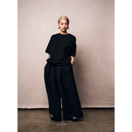 M53. BELTED SUPER WIDE PANTS (LINEN)