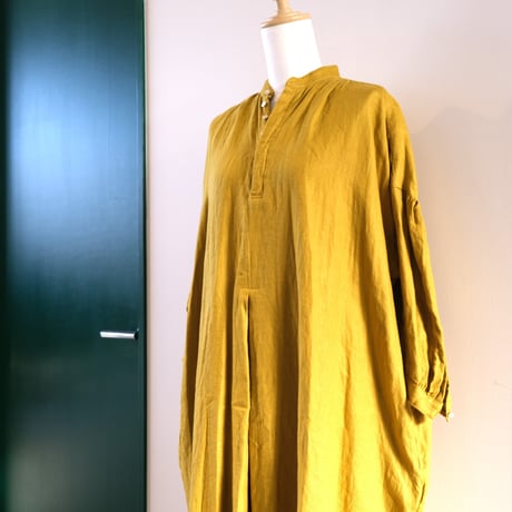 suzuki ytakayuki    peasant dress    mustard