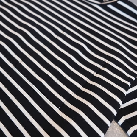 HARVESTY　MOCK NECK BOX TEE STRIPES　ボーダー モックネック ボックスT　A52102
