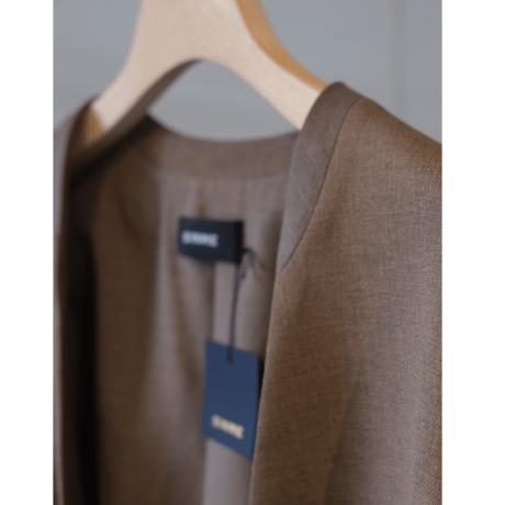 SINME  ノーカラージャケット  SS16-06   カーキ