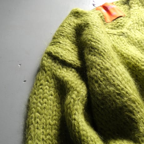 LES TRICOTS D'O  レトリコドール　モヘアⅤネックニット　GREEN　【 M6079-PV-CUF 】