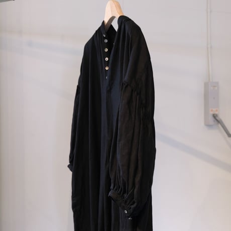suzuki takayuki 　puff-sleeve dress　navy　S221-20