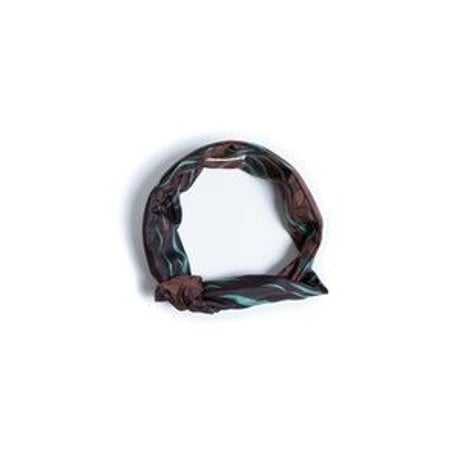 YARN&COPPER     Silk headband 　'Sea bed'　 green ヘッドスカーフ