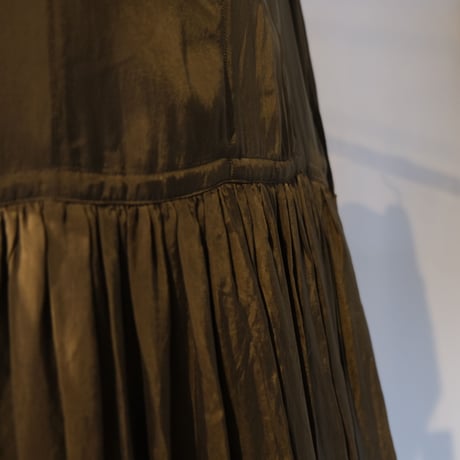 suzuki takayuki　dropped torso dress　Kahki　A221-20