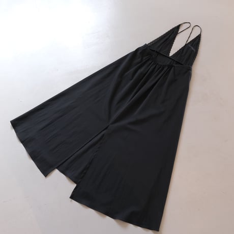 SINME　キャミソールワンピース ブラック×ブラックレース　S23SS-14-02