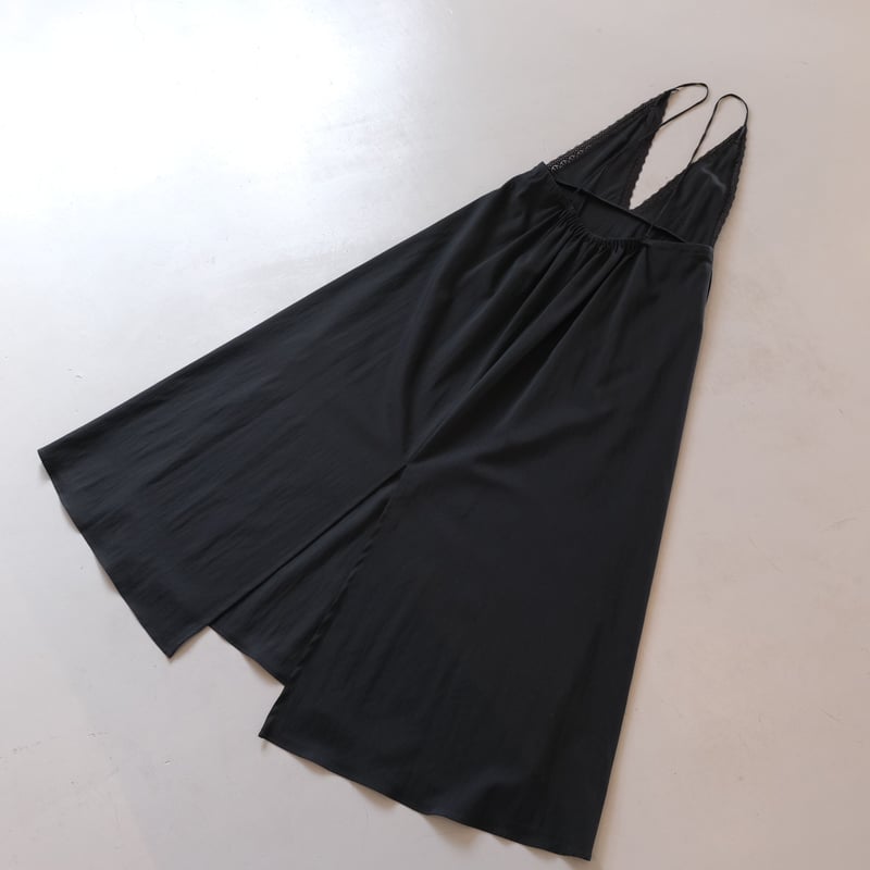 SINME キャミソールワンピース ブラック×ブラックレース S23SS-14-02