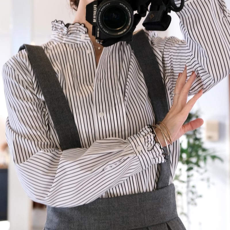 SINME スカラエンブロイダリーシャツ ホワイト×ブラック SS15-22 SINME スカラエンブロイダリーシャツ ホワイト×ブラック SS15-22