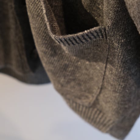 BATONER　Men WASHED HIGH COUNT LINEN V CARDIGAN BN-24SM-022