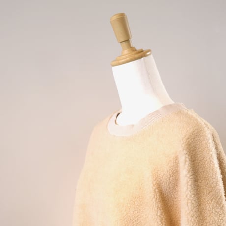 HARVESTY  　BOA FLEECE EGG PULLOVER　  BEIGE