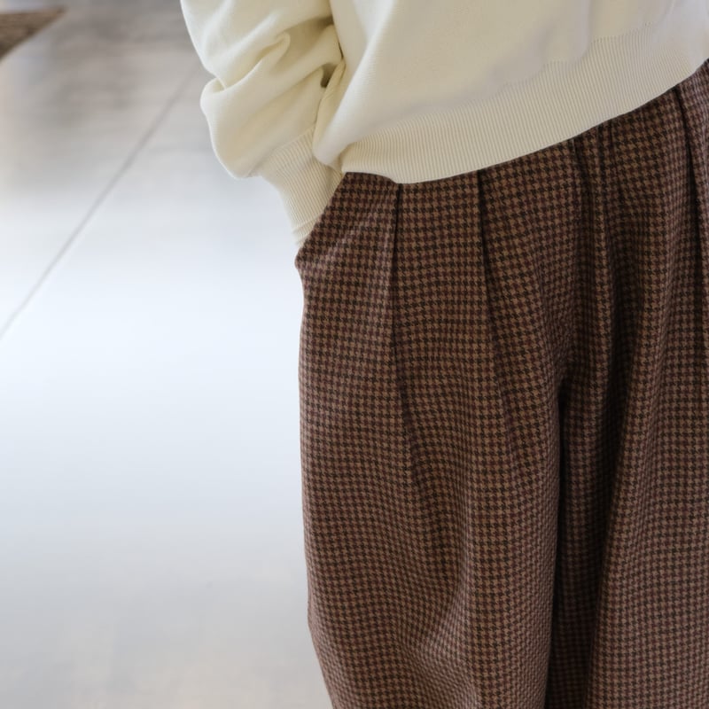 HARVESTY WOOL TWEED CIRCUS PANTS CAMEL | geep