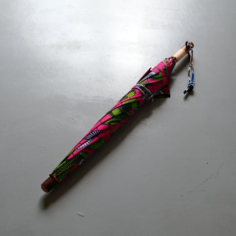 bonbonstore　アフリカンバティック長傘(日傘）桜ハンドル　BON-22005C