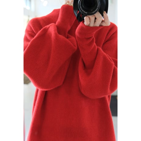 BATONER Woman CASHMERE FOX BOAT NECK FINGERHALL
