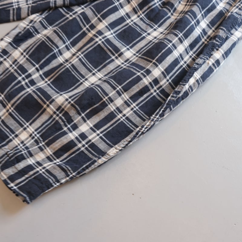 HARVESTY リネン チェック柄 クロップドサーカスパンツ A12110