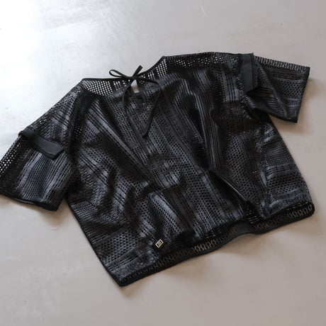 NAKAGAMI　半袖ラッセルレースプルオーバー（black）　N0123S0017