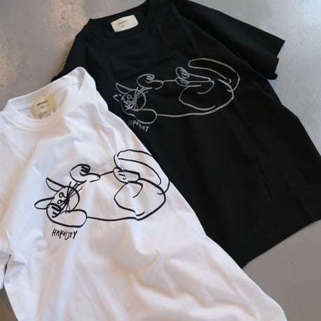HARVESTY   PRINTED T-SH【CAT】 プリントTee CAT   A52105