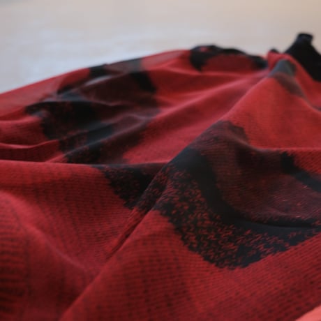 NAKAGAMI　ニットプリントプルオーバー　red×black　N0121A0038
