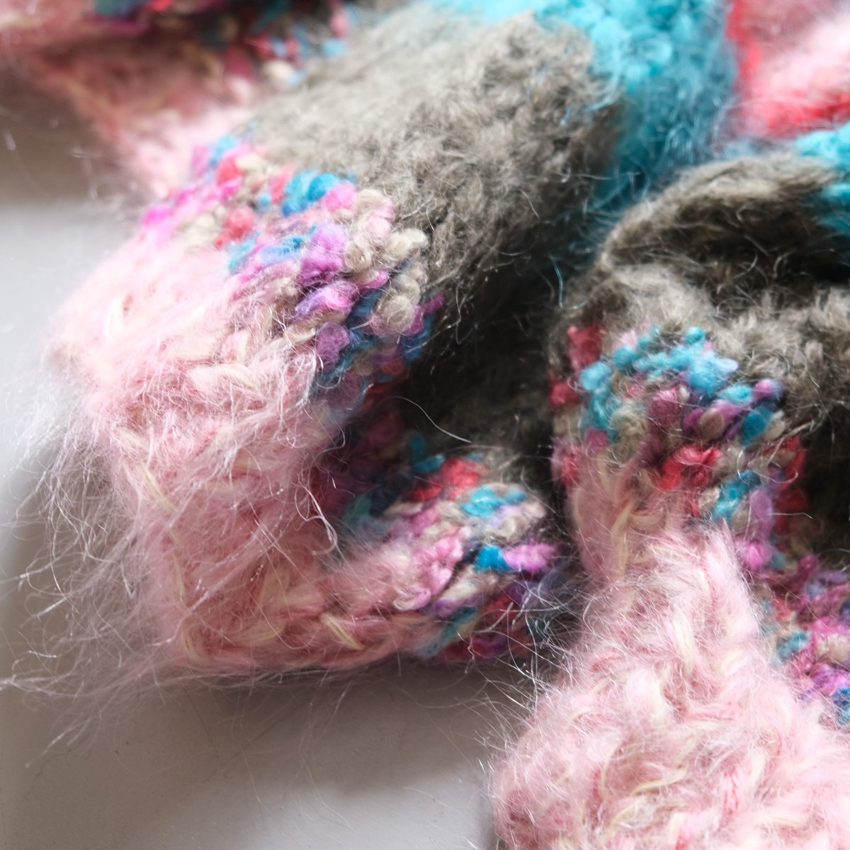 LES TRICOTS D'O モヘヤ ショートカーディガン pink melange