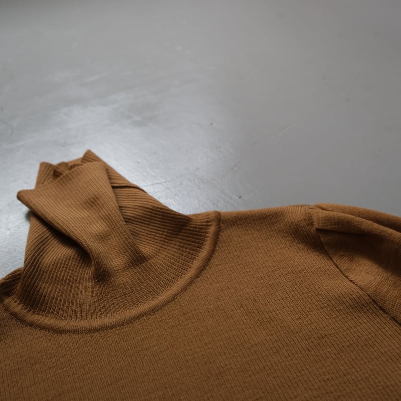 SINME リブタートルニット S21AW-11 レッド/キャメル | geep