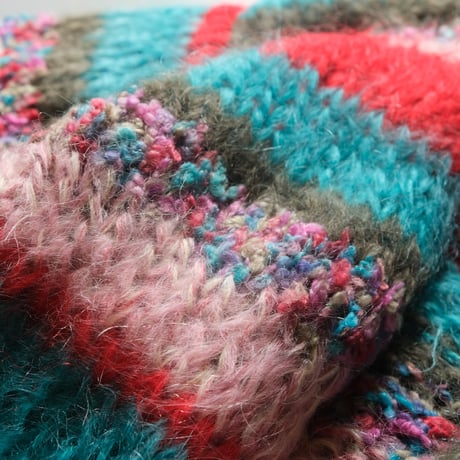LES TRICOTS D’O    モヘヤ ショートカーディガン 　pink melange striped　H-AW23-M-4000-CS-STR