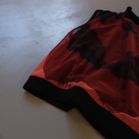 NAKAGAMI　ニットプリントプルオーバー　red×black　N0121A0038