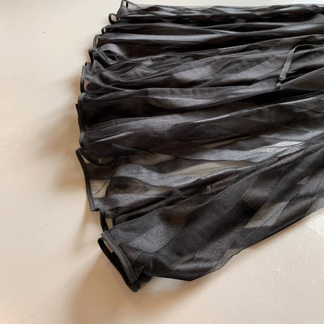 THOMAS MAGPIE 　long tulle skirt stripe　2201605