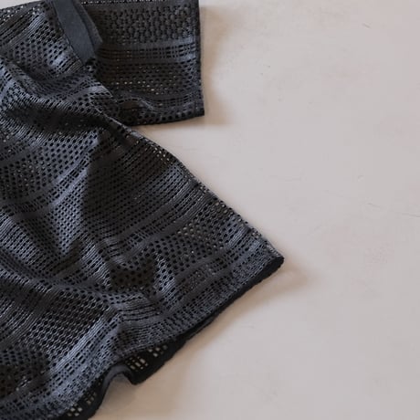 NAKAGAMI　半袖ラッセルレースプルオーバー（black）　N0123S0017