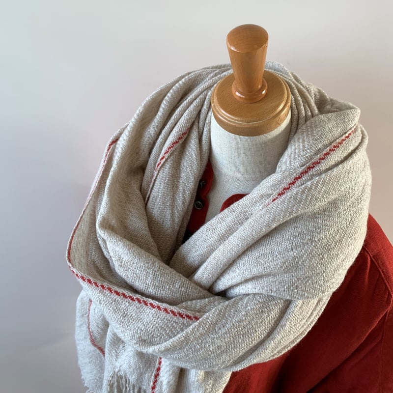 suzuki takayuki herring-bone shawl nude 215