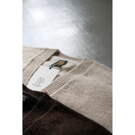 BTONER Men BABY ALPACA KURUMI TENJIKU V CARDIGAN