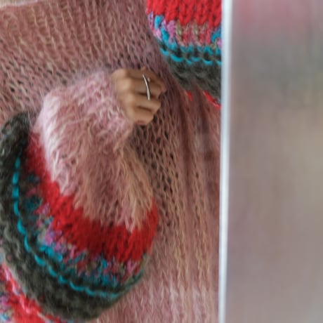 LES TRICOTSD'O　レトリコドール    Mohair Pullover Round Neck  Pink Melange