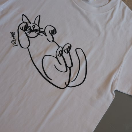 HARVESTY   PRINTED T-SH【CAT】 プリントTee CAT   A52105