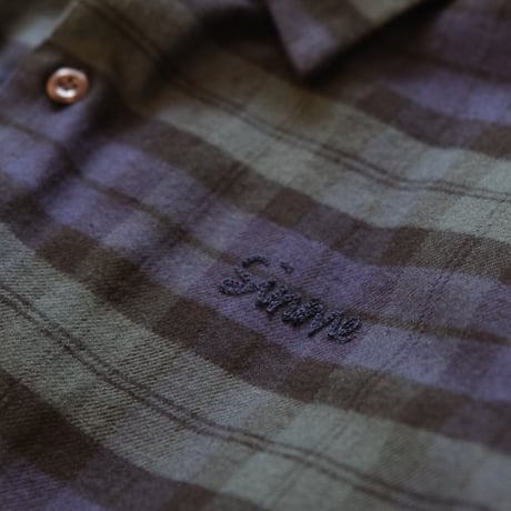 SINME　ネルチェックシャツ　グリーン　22AW-08-02