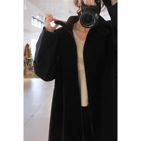 VACHEMENT  Taffeta X Boa Reversible Coat