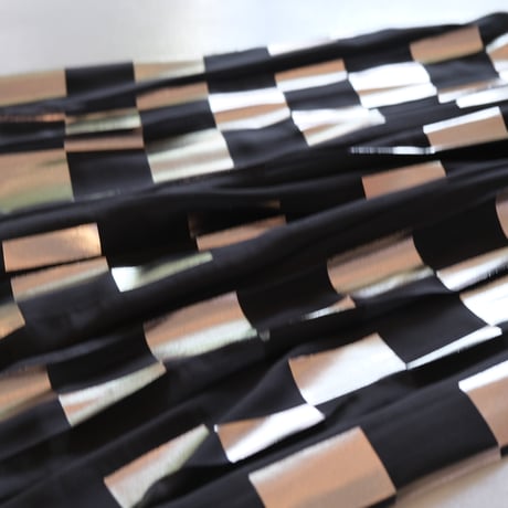 NAKAGAMI　チェッカーフラッグ箔スカート（black×silver）　N0324S0014