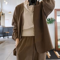 SINME  ノーカラージャケット  SS16-06   カーキ