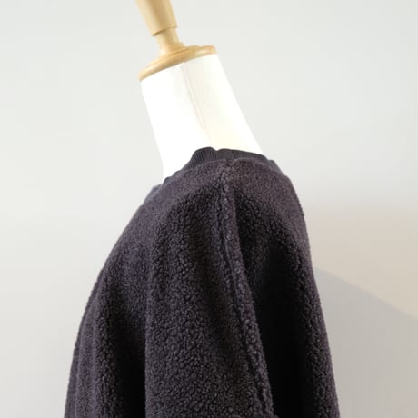 HARVESTY  　BOA FLEECE EGG PULLOVER 　CHARCOAL